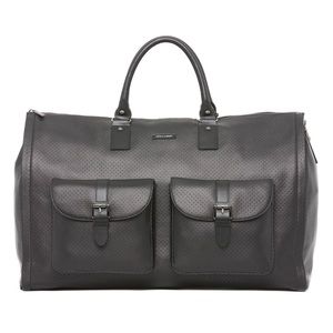 Hook & Albert Garment Weekender - Black Leather